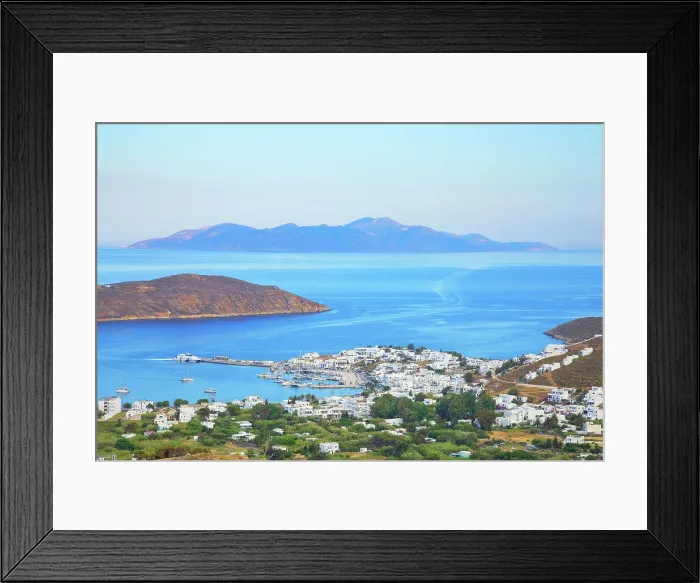 Framed Print : View of the port of Livadi and Sifnos island in the distance, Livadi, Serifos Island, Cyclades Islands, Greece Framed Print : View of the port of Livadi and Sifnos island in the distance, Livadi, Serifos Island, Cyclades Islands, Greece