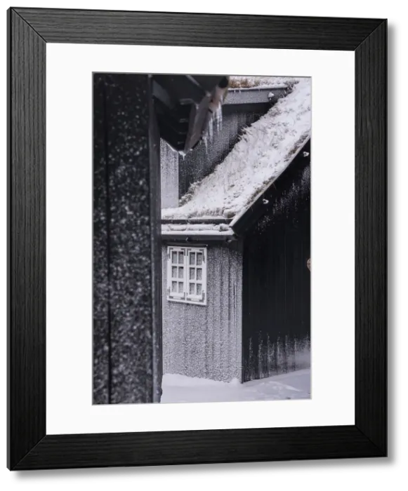 Framed Print : The historic area Reyn in Torshavn covered by snow. Island of Streymoy. Faroe Islands Framed Print : The historic area Reyn in Torshavn covered by snow. Island of Streymoy. Faroe Islands
