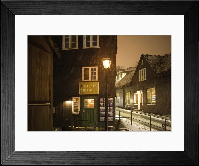 Framed Print : A snowfall in the center of Torshavn. Islands of Streymoy, Faroe Islands Framed Print : A snowfall in the center of Torshavn. Islands of Streymoy, Faroe Islands