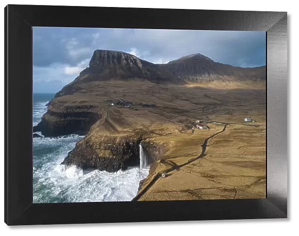 The village of Gasadalur. Island of Vagar. Faroe Islands