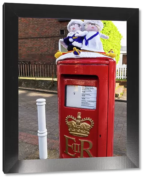 Coronation of King Charles III crochet post box topper, Jersey, Channel Islands
