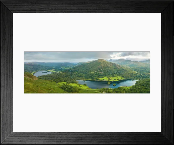 Framed Print : Aerial vista of Grasmere and Rydal Water in the Lake District National Park, Cumbria, England. Autumn (September) 2022 Framed Print : Aerial vista of Grasmere and Rydal Water in the Lake District National Park, Cumbria, England. Autumn (September) 2022