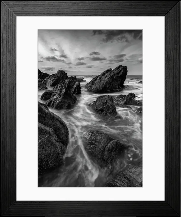 Framed Print : Rocky cove on the North Devon coast, Devon, England. Winter (January) 2019 Framed Print : Rocky cove on the North Devon coast, Devon, England. Winter (January) 2019