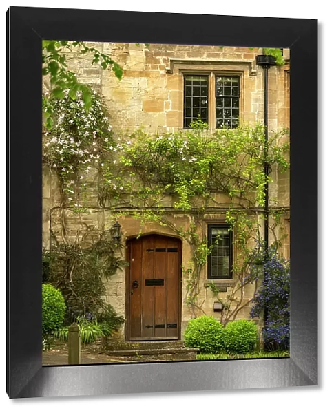 Cotwolds housefront on the Hill in Burford, Oxfordshire, England. Spring (May) 2019