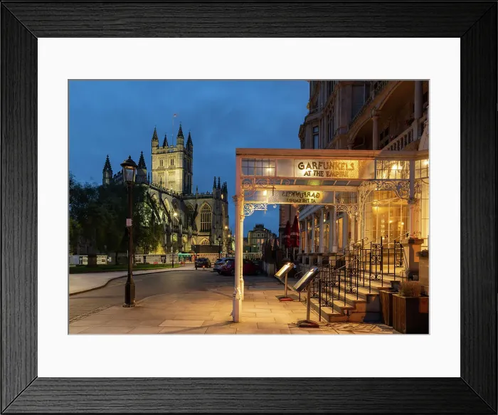 Framed Print : Bath Abbey and city centre at night, Bath, Somerset, England. Summer (June) 2019 Framed Print : Bath Abbey and city centre at night, Bath, Somerset, England. Summer (June) 2019