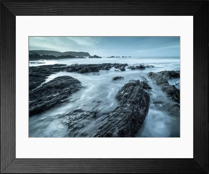 Framed Print : Rocky ledges near Thurlestone in the South Hams, Devon, England. Winter (December) 2019 Framed Print : Rocky ledges near Thurlestone in the South Hams, Devon, England. Winter (December) 2019