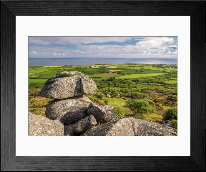 Framed Print : Granite tor outcrop on Rosewall hill near St Ives, Cornwall, England. Spring (May) 2022 Framed Print : Granite tor outcrop on Rosewall hill near St Ives, Cornwall, England. Spring (May) 2022