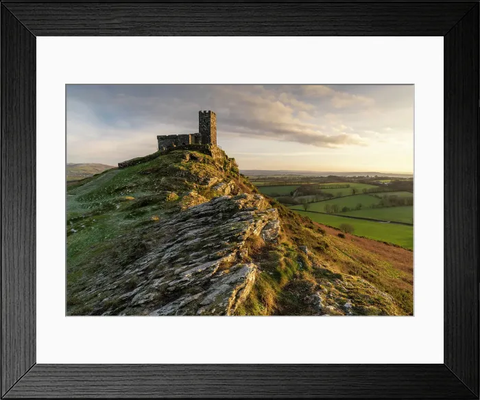Framed Print : Evening sunlight illuminating Brentor Church in Dartmoor National Park, Devon, England. Winter (December) 2022 Framed Print : Evening sunlight illuminating Brentor Church in Dartmoor National Park, Devon, England. Winter (December) 2022