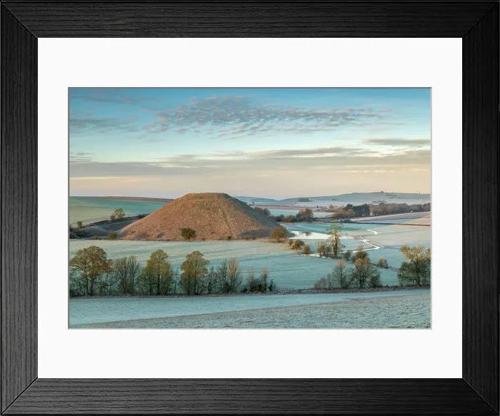 Framed Print : Frosty winter morning at Silbury Hill in Wiltshire, England. Winter (February) 2023 Framed Print : Frosty winter morning at Silbury Hill in Wiltshire, England. Winter (February) 2023