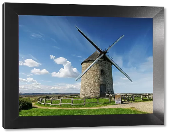 Moulin de Moidrey windmill in the Bay of Mont Saint Michel, Manche, Normandy, France