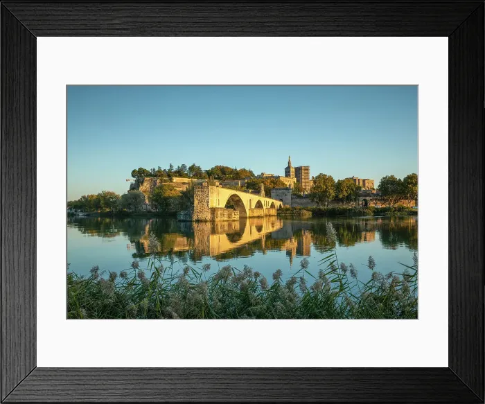Framed Print : River Rhone with Pont St Benezet and Palais des Papes beyond, Avignon, Provence, France Framed Print : River Rhone with Pont St Benezet and Palais des Papes beyond, Avignon, Provence, France