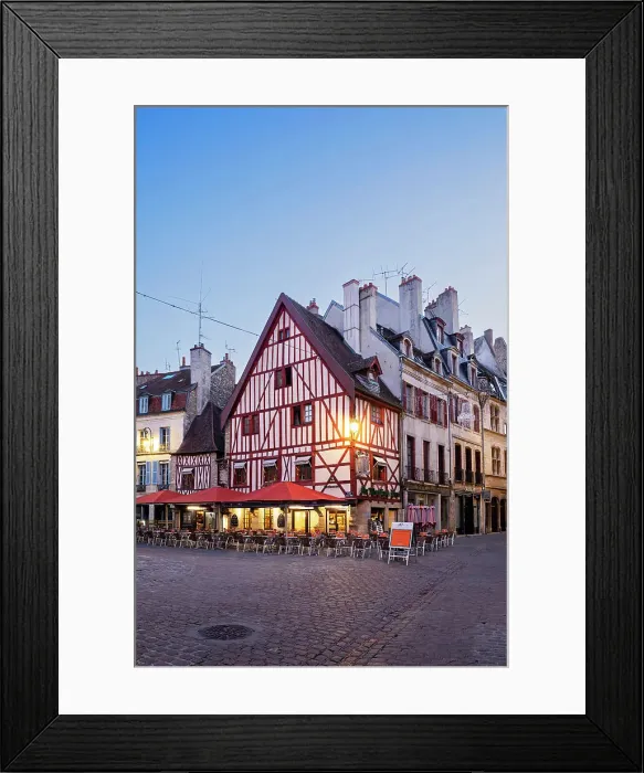 Framed Print : Half timbered house, Dijon, Cote-d'Or, Burgundy, Bourgogne-Franche-Comte, France Framed Print : Half timbered house, Dijon, Cote-d'Or, Burgundy, Bourgogne-Franche-Comte, France