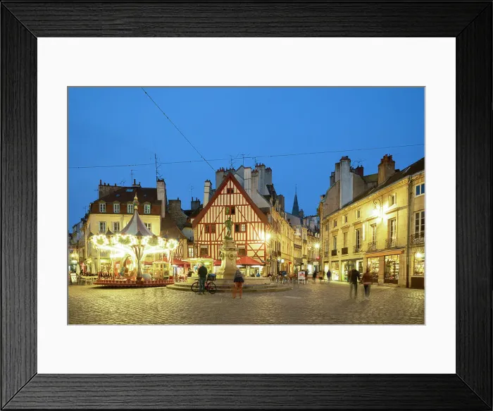 Framed Print : Half timbered house, Dijon, Cote-d'Or, Burgundy, Bourgogne-Franche-Comte, France