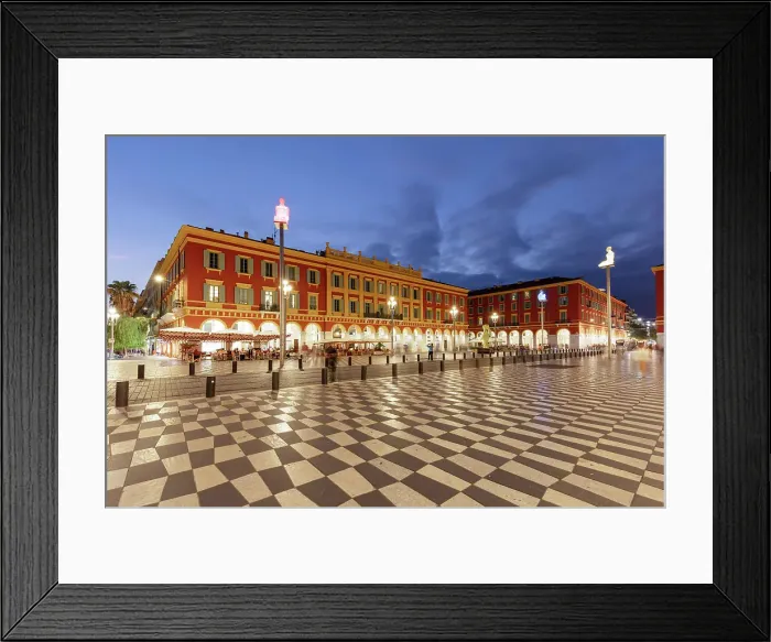 Framed Print : Place Massena at night, Nice, Provence-Alpes-Cote d'Azur, France Framed Print : Place Massena at night, Nice, Provence-Alpes-Cote d'Azur, France