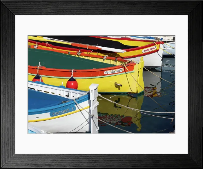 Framed Print : Traditional fishing boats locally called pointu, the old port or Lympia port, Nice, Provence-Alpes-Cote d'Azur, France