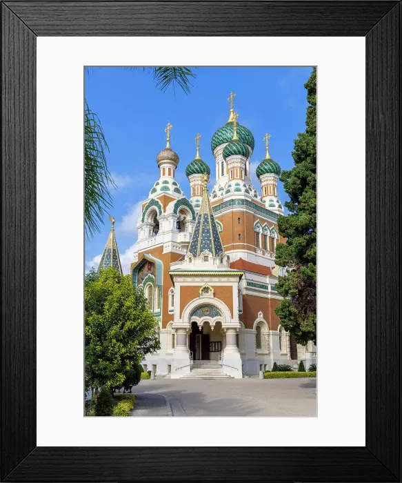 Framed Print : The Russian Orthodox Cathedral of St. Nicholas and St. Alexandra built in 1859 on the Tzarevich Boulevard, Nice, Provence-Alpes-Cote d'Azur, France Framed Print : The Russian Orthodox Cathedral of St. Nicholas and St. Alexandra built in 1859 on the Tzarevich Boulevard, Nice, Provence-Alpes-Cote d'Azur, France