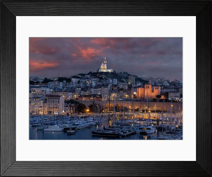 Framed Print : Basilique Notre-Dame de la Garde & Abbaye Saint-Victor, Marseille, old port, Marseille, Provence-Alpes-Cote d'Azur, France Framed Print : Basilique Notre-Dame de la Garde & Abbaye Saint-Victor, Marseille, old port, Marseille, Provence-Alpes-Cote d'Azur, France