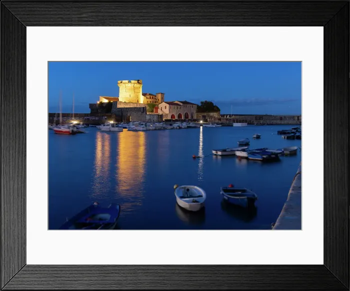 Framed Print : Socoa fort and fishing port at night, Saint-Jean-de-Luz, Pyrenees-Atlantiques, Nouvelle Aquitaine, France Framed Print : Socoa fort and fishing port at night, Saint-Jean-de-Luz, Pyrenees-Atlantiques, Nouvelle Aquitaine, France