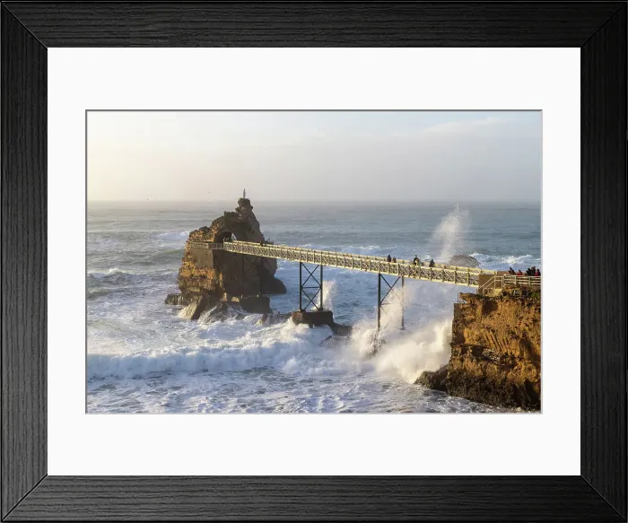 Framed Print : Rocher de la Vierge, Biarritz, Pyrenees-Atlantiques, Nouvelle Aquitaine, France Framed Print : Rocher de la Vierge, Biarritz, Pyrenees-Atlantiques, Nouvelle Aquitaine, France