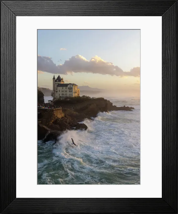 Framed Print : Villa Belza at dusk, , Biarritz, Pyrenees-Atlantiques, Nouvelle Aquitaine, France Framed Print : Villa Belza at dusk, , Biarritz, Pyrenees-Atlantiques, Nouvelle Aquitaine, France