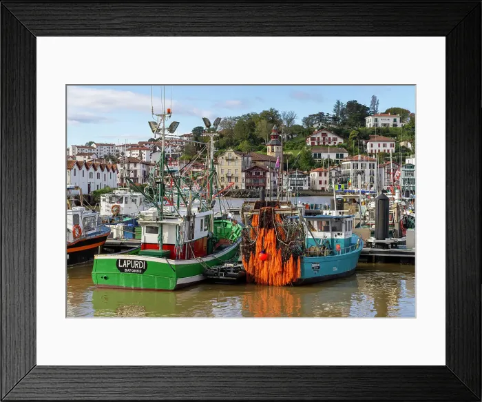 Framed Print : Fishing boats, Ciboure, Saint-Jean-de-Luz, Pyrenees-Atlantiques, Nouvelle Aquitaine, France Framed Print : Fishing boats, Ciboure, Saint-Jean-de-Luz, Pyrenees-Atlantiques, Nouvelle Aquitaine, France