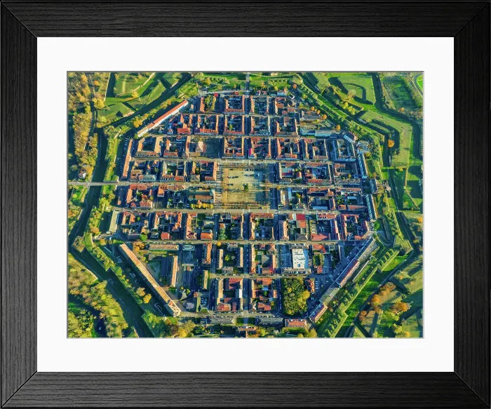 Framed Print : Aerial view of the fortified town of Neuf Brisach, Alsace, France Framed Print : Aerial view of the fortified town of Neuf Brisach, Alsace, France