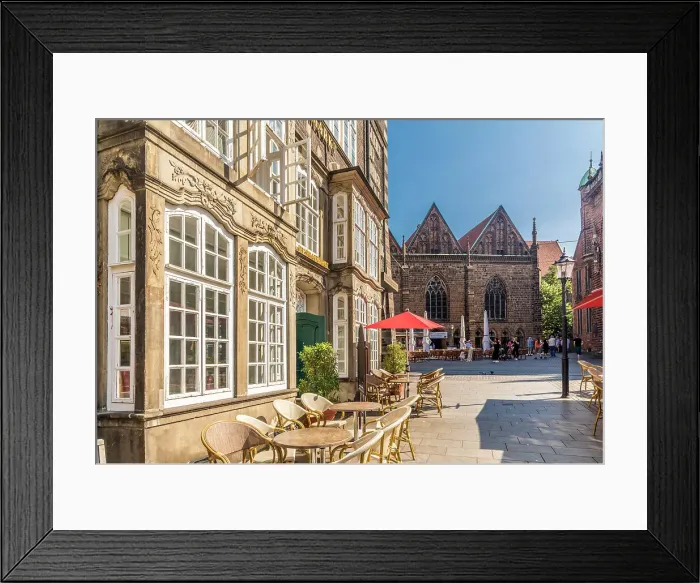 Framed Print : Historic houses on the market square, Bremen, Germany Framed Print : Historic houses on the market square, Bremen, Germany