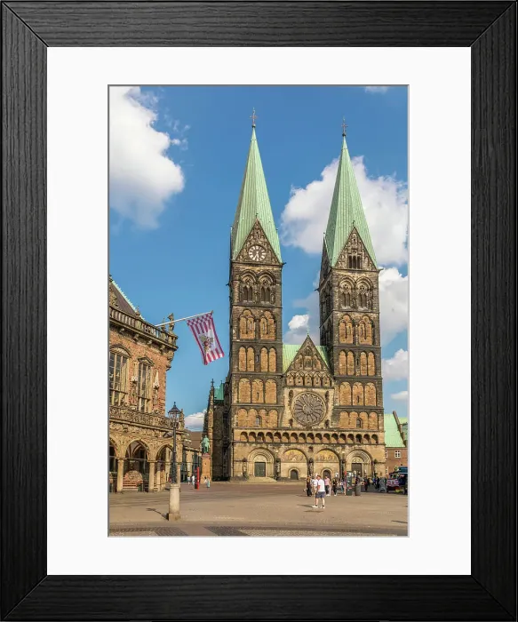 Framed Print : St. Petri Cathedral on the market square, Bremen, Germany