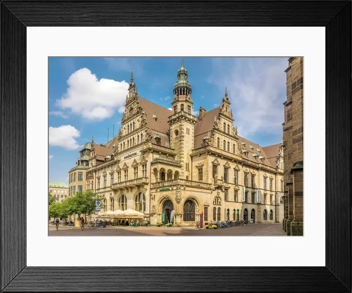 Framed Print : Manufactum department store (formerly Bremer Bank-Haus) at Domshof, Bremen, Germany Framed Print : Manufactum department store (formerly Bremer Bank-Haus) at Domshof, Bremen, Germany