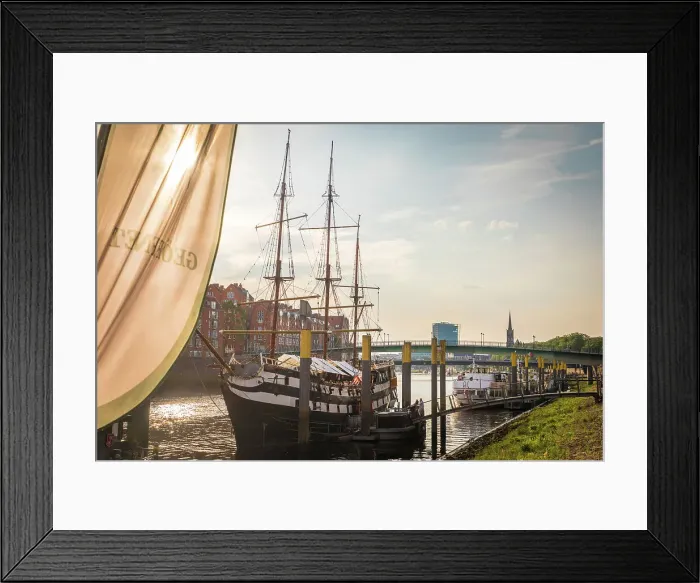 Framed Print : Pannekoekschip Admiral Nelson at the Martini pier, Bremen, Germany Framed Print : Pannekoekschip Admiral Nelson at the Martini pier, Bremen, Germany