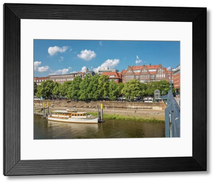 Framed Print : Martini pier on the Weser, Bremen, Germany Framed Print : Martini pier on the Weser, Bremen, Germany