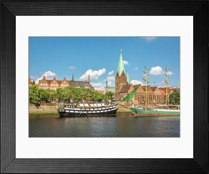Framed Print : Historic sailing ships Admiral Nelson and Alexander von Humboldt at the Martini pier with St. Martini Church, Bremen, Germany Framed Print : Historic sailing ships Admiral Nelson and Alexander von Humboldt at the Martini pier with St. Martini Church, Bremen, Germany