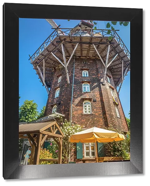 Cafe in front of the mill Am Wall, Bremen, Germany