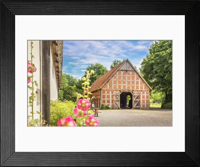 Framed Print : Cloppenburg Museum Village: Historical Barn, Emsland, Lower Saxony, Germany Framed Print : Cloppenburg Museum Village: Historical Barn, Emsland, Lower Saxony, Germany
