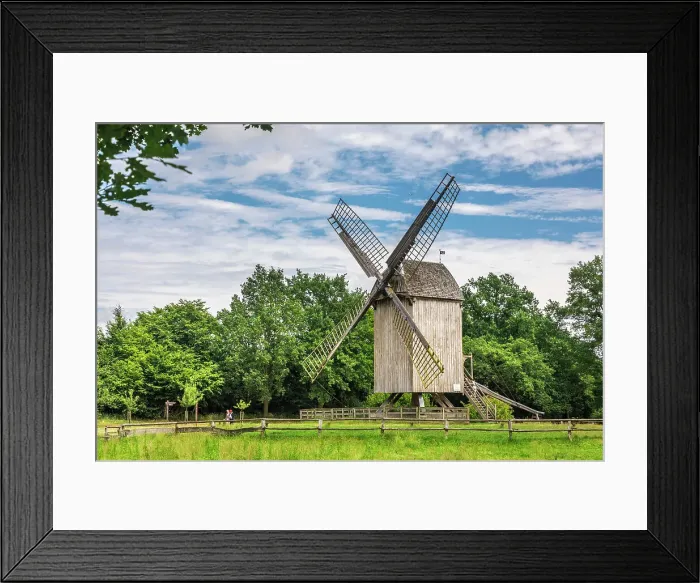 Framed Print : Cloppenburg Museum Village: Post mill from Essern (Nienburg district, built in 1638), Emsland, Lower Saxony, Germany Framed Print : Cloppenburg Museum Village: Post mill from Essern (Nienburg district, built in 1638), Emsland, Lower Saxony, Germany