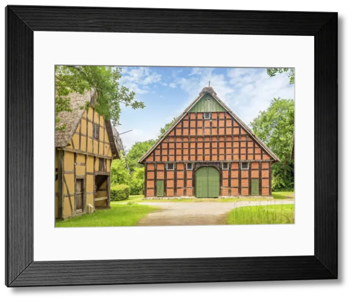 Framed Print : Cloppenburg Museum Village: Main house of the Haake farm in Cappeln (Cloppenburg district, built in 1793), Emsland, Lower Saxony, Germany Framed Print : Cloppenburg Museum Village: Main house of the Haake farm in Cappeln (Cloppenburg district, built in 1793), Emsland, Lower Saxony, Germany