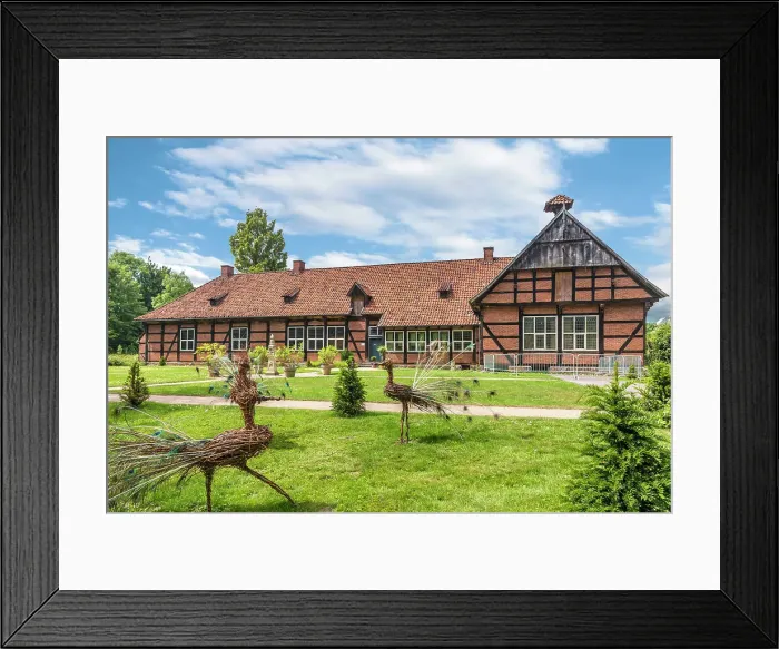 Framed Print : Cloppenburg Museum Village: Arkenstede Manor House of Gross-Arkenstede (Cloppenburg District, built in 1684), Emsland, Lower Saxony, Germany Framed Print : Cloppenburg Museum Village: Arkenstede Manor House of Gross-Arkenstede (Cloppenburg District, built in 1684), Emsland, Lower Saxony, Germany