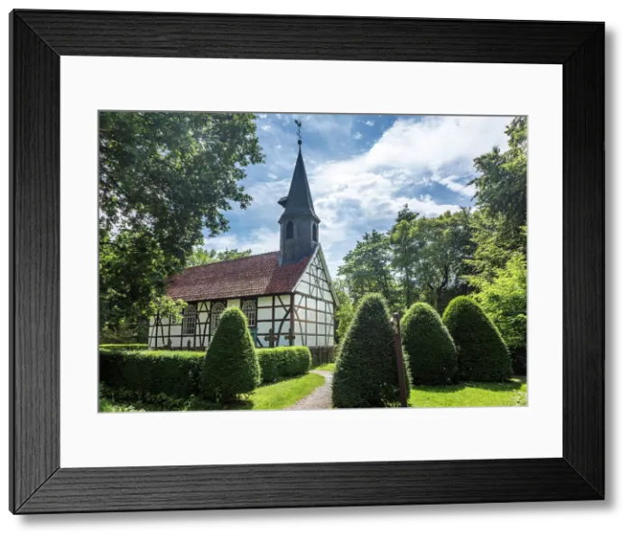 Framed Print : Cloppenburg Museum Village: Village church from Klein Escherde (Hildesheim district, built in 1699. Reconstructed in the museum village in 1977), Emsland, Lower Saxony, Germany Framed Print : Cloppenburg Museum Village: Village church from Klein Escherde (Hildesheim district, built in 1699. Reconstructed in the museum village in 1977), Emsland, Lower Saxony, Germany