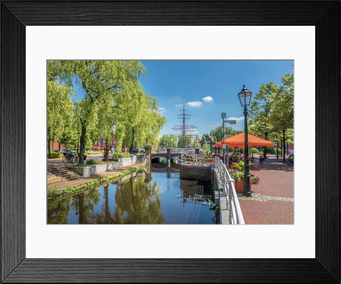 Framed Print : Main canal in the old town of Papenburg, Emsland, Lower Saxony, Germany Framed Print : Main canal in the old town of Papenburg, Emsland, Lower Saxony, Germany
