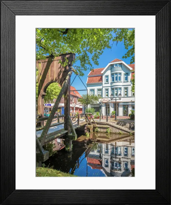 Framed Print : Pull bridge over the main canal in the old town of Papenburg, Emsland, Lower Saxony, Germany Framed Print : Pull bridge over the main canal in the old town of Papenburg, Emsland, Lower Saxony, Germany