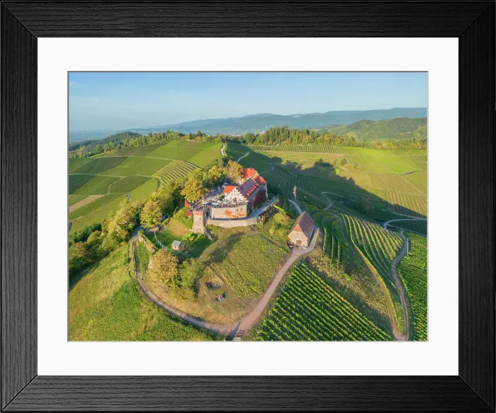 Framed Print : Aerial view at Staufenberg castle near Offenburg, Black Forest, Baden-Wurttemberg, Germany Framed Print : Aerial view at Staufenberg castle near Offenburg, Black Forest, Baden-Wurttemberg, Germany