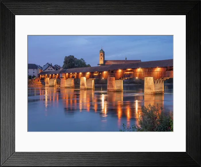 Framed Print : Bad Sackingen, the 400 year old wooden Rhine River bridge, Southern Black Forest, Baden-Wurttemberg, Germany Framed Print : Bad Sackingen, the 400 year old wooden Rhine River bridge, Southern Black Forest, Baden-Wurttemberg, Germany