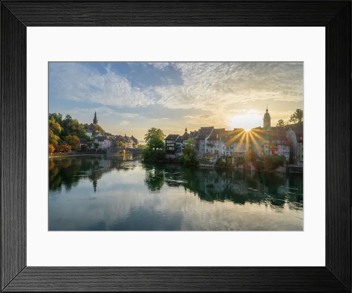 Framed Print : Laufenburg at Sunrise, Aargau, Switzerland, Southern Black Forest, Baden-Wurttemberg, Germany Framed Print : Laufenburg at Sunrise, Aargau, Switzerland, Southern Black Forest, Baden-Wurttemberg, Germany