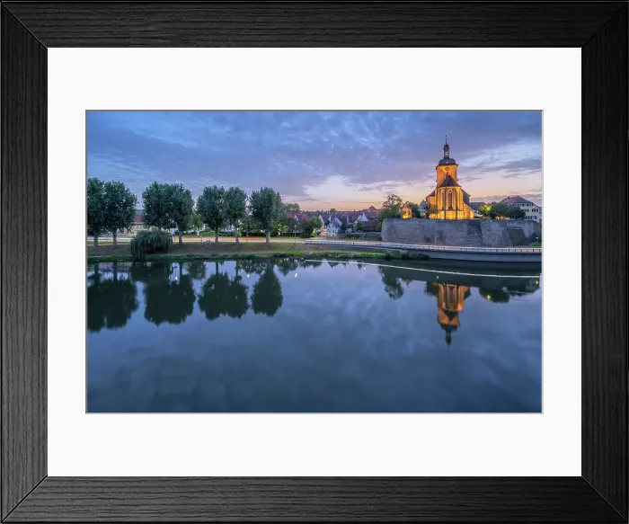 Framed Print : Rigwindis church with river Neckar at dusk, Lauffen am Neckar, Neckar valley, Baden-Wurttemberg, Germany Framed Print : Rigwindis church with river Neckar at dusk, Lauffen am Neckar, Neckar valley, Baden-Wurttemberg, Germany