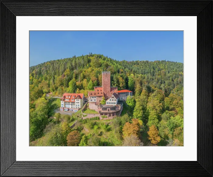 Framed Print : Aerial view at Liebenzell castle, Northern Black Forest, Baden-Wurttemberg, Germany