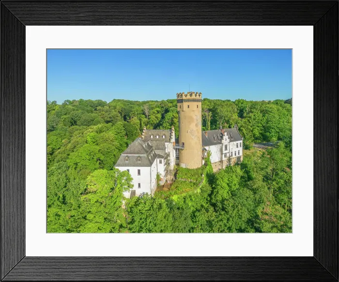 Framed Print : Aerial view at Dehrn castle, Runkel, Lahn, Lahn valley, Westerwald, Hesse, Germany Framed Print : Aerial view at Dehrn castle, Runkel, Lahn, Lahn valley, Westerwald, Hesse, Germany