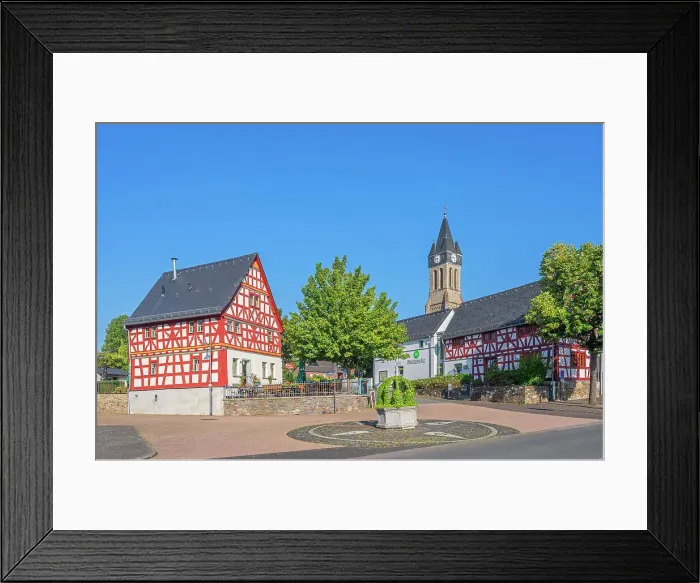 Framed Print : Half-timberd houses at Elz market place near Limburg an der Lahn, Lahn valley, Westerwald, Hesse, Germany Framed Print : Half-timberd houses at Elz market place near Limburg an der Lahn, Lahn valley, Westerwald, Hesse, Germany
