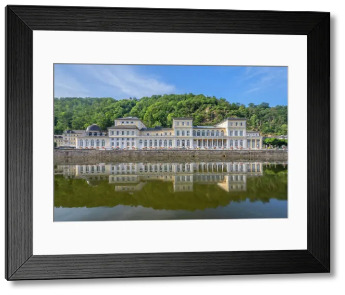 Framed Print : River Lahn with Kurhaus, Bad Ems, Lahn valley, Westerwald, Taunus, Rhineland-Palatinate, Germany Framed Print : River Lahn with Kurhaus, Bad Ems, Lahn valley, Westerwald, Taunus, Rhineland-Palatinate, Germany
