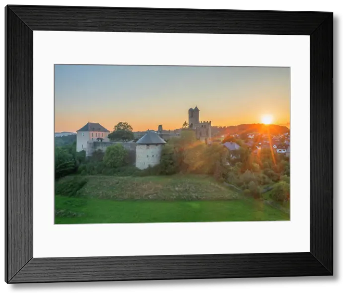 Framed Print : Aerial view at Greifenstein castle at sunset, Glockenmuseum, Lahn-Dill-Kreis, Lahn, Westerwald, Hesse, Germay Framed Print : Aerial view at Greifenstein castle at sunset, Glockenmuseum, Lahn-Dill-Kreis, Lahn, Westerwald, Hesse, Germay
