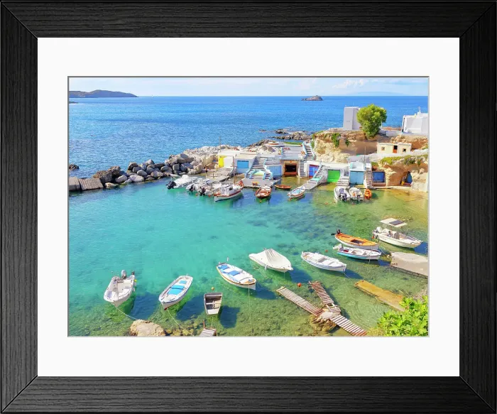 Framed Print : View over Mandrakia fishing village, Mandrakia, Milos Island, Cyclades Islands, Greece Framed Print : View over Mandrakia fishing village, Mandrakia, Milos Island, Cyclades Islands, Greece